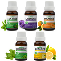 Pack of 5 Essential oils (Tea Tree, Lavender, Orange, Peppermint, Lemon) Essancia