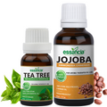 Pack of 2 Essential & Carrier Oils (Tea Tree & Jojoba) Essancia