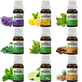 Pack of 9 Essential Oils (Lavender, Lemon, Peppermint, LemonGrass, Cedarwood, Cinnamon, Citronella, Basil, Bergamot) Essancia