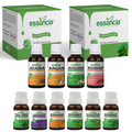 Pack of 10 Essential & Carrier Oils (Tea Tree, Lavender, Orange, Peppermint, Eucalyptus, Rosemary & Jojoba, Argan, Avocado, Rosehip) Essancia