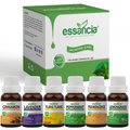 Pack of 6 Essential oils (Peppermint, Lavender, Lemongrass, Frankincense, Ylang Ylang, Cinnamon) Essancia