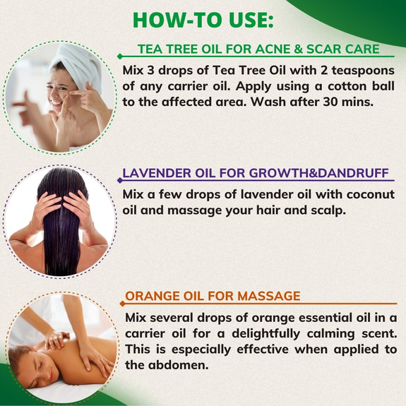 benefits of lavender and tea tree oil Pack of 5 Essential oils (Tea Tree, Lavender, Orange, Peppermint, Lemo – Essancia®