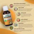 Pack of 5 Essential & Carrier Oils (Tea Tree, Lavender, Orange, Argan, Rosehip) Essancia