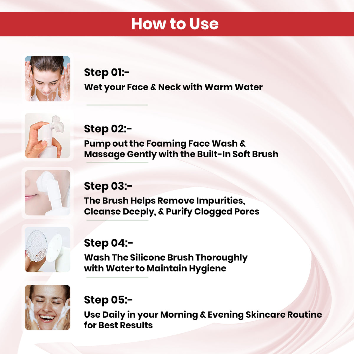 Essancia Apple Cider Vinegar Foaming Face Wash with Builtin Brush D
