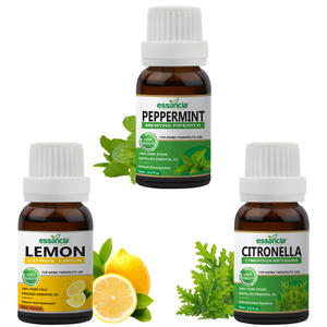 Pack of 3 Essential Oils (Peppermint, Lemon, Citronella)