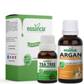 Pack of 2 Essential & Carrier Oils (Tea Tree & Argan) Essancia