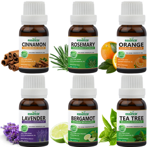 Pack of 6 Essential oils ( Tea Tree, Lavender, Rosemary, Orange, Bergamot, Cinnamon)
